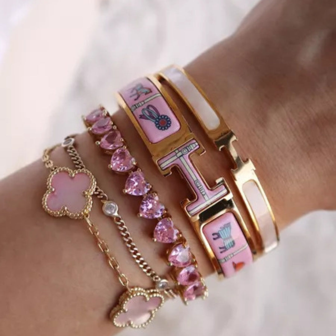 Glücksklee Armband Rosa